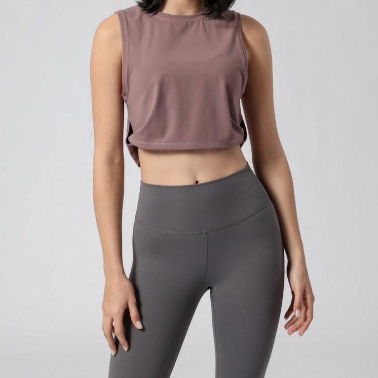 Side Knots Plum Crop Top