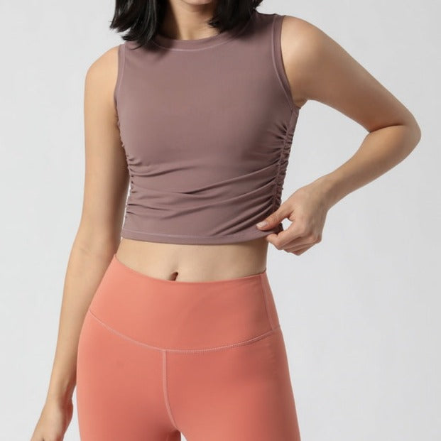 Gathered Plum Crop Top