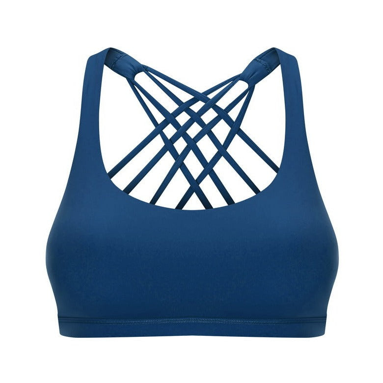 Marine Blue Multi-Cross Back Sports Bra (Matching Leggings Sold Separately)