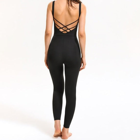 Black Double-Cross Jumpsuit